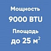 9BTU (до 25м²)